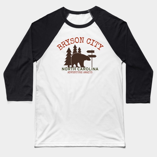 Bryson City, North Carolina Baseball T-Shirt by Mountain Morning Graphics